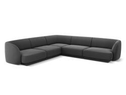 Micadoni Coltar modular Miley cu tapiterie din catifea, gri (MIC_COR_51_F1_MILEY4)