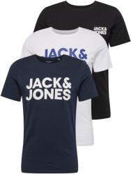 JACK & JONES Tricou albastru, negru, alb, Mărimea L