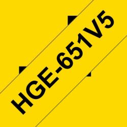 Brother HGE-651 sárga alapon fekete eredeti feliratozó szalag (HGE651V5) - onlinenyomtato