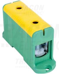 Tracon Főáramköri leágazó kapocs, sínre szerelhető, zöld/sárga 6-50mm2, max. 1000VAC/1500VDC, max. 160A (FLEAL-50/1ZS)