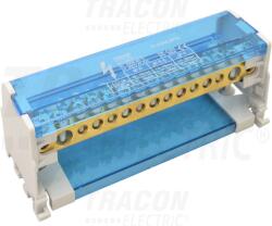 Tracon Moduláris elosztóblokk nyitható fedéllel 2×25(25)mm2 / 4×10(6)mm2, 5×16(10)mm2, 500VAC/DC, 100A (FLSO25-2P11)