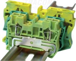 Tracon Védővezető ipari sorozatkapocs, rugós, sínre, zöld/sárga 0, 5-6mm2, 57A (TSKB6JD) - kontaktor