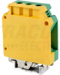 Tracon Védővezető ipari sorozatkapocs, csavaros, sínre, zöld/sárga 6-35mm2, 150A (TSKA35JD)