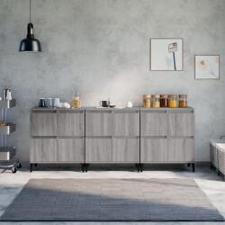 vidaXL Servante, 3 buc, sonoma gri, 60x35x70 cm, lemn prelucrat (3185781) Comoda