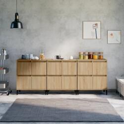 vidaXL Servante, 3 buc, stejar sonoma, 60x35x70 cm, lemn prelucrat (3185778) Comoda