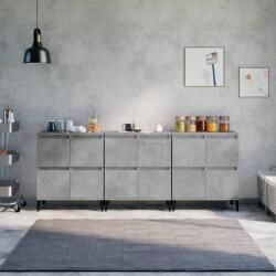 vidaXL Servante, 3 buc, gri beton, 60x35x70 cm, lemn prelucrat (3185779) Comoda