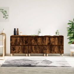 vidaXL Servante, 3 buc, stejar afumat, 60x35x70 cm, lemn prelucrat (3185772) Comoda