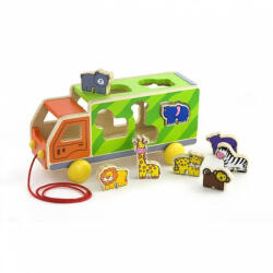 Viga Toys Fa kirakós játék állatos autóval Viga