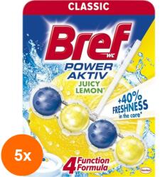 Bref Set 5 x Odorizant Toaleta Bref Power Aktiv Lemon, 50 g (ROC-5xMAGT1001480TS)