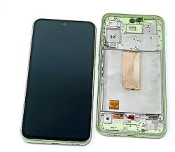 Samsung A546B Galaxy A54 5G Előlap Keret+LCD Kijelző+Érintőpanel, Lime Zöld (GH82-31232C, GH82-31231C) Gyári, Service pack
