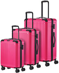 Travelite Cruise rózsaszín 4 kerekű 3 részes bőrönd szett (72640-17)