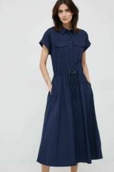 Ralph Lauren rochie culoarea albastru marin, midi, evazati PPYX-SUD0DR_59X