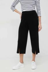 DKNY pantaloni de lana femei, culoarea negru, lat, high waist PPYX-SPD08W_99X