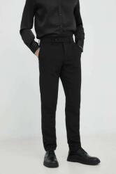 Bruuns Bazaar pantaloni Karlsus Basic Pants barbati, culoarea negru, mulata PPYX-SPM027_99X