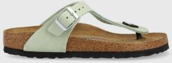 Birkenstock șlapi din piele întoarsă Gizeh SFB femei, culoarea verde, cu toc plat, 1024062 1024062-Matcha PPYX-KLD07U_07X