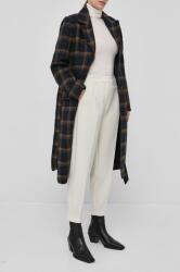 Bruuns Bazaar pantaloni femei, culoarea bej, drept, high waist PPYY-SPD0NY_01X
