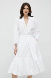 Ralph Lauren rochie culoarea alb, midi, evazati PPYX-SUD0E6_00X