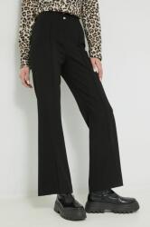 Hugo pantaloni femei, culoarea negru, drept, high waist PPYX-SPD02O_99X
