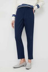 Ralph Lauren pantaloni femei, culoarea albastru marin, drept, high waist PPYX-SPD05C_59X