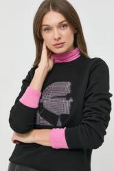 KARL LAGERFELD bluza femei, culoarea negru, cu imprimeu PPYX-BLD071_99X