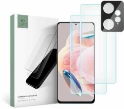 Xiaomi Redmi Note 12 4G / LTE Üvegfólia - TECH-PROTECT Supreme - 2 db üvegfólia + 1db fekete keretes kamera védőkeret - tokgalaxis