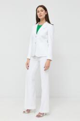MICHAEL Michael Kors pantaloni femei, culoarea alb, drept, medium waist PPYX-SPD087_00X