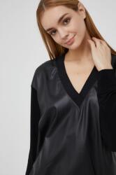 DKNY Bluză femei, culoarea negru, material neted PPYY-SWD0L7_99X