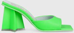 Chiara Ferragni papuci CF3132_041 femei, culoarea verde, cu toc drept, CF STAR HEEL 85 PPYX-KLD096_77X