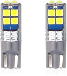 AMiO Bec de pozitie tip LED CANBUS, T10 W2.1x9.5 W5W, 12V-24V, 10 LED SMD 3030, culoare alb, AMIO, set 2 buc AutoDrive ProParts