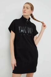 DKNY rochie culoarea negru, mini, oversize PPYX-SUD015_99X
