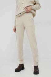 Calvin Klein pantaloni de trening cu amestec de lână femei, culoarea bej, neted PPYX-SPD00C_01X