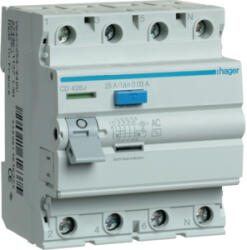 Hager FI-relé 4P, 25A, 30mA, AC (CD426J) (CD426J)