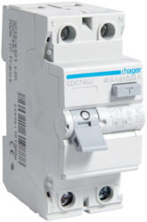 Hager Fi-relé, 2P, 40A, 30mA, AC (CDC740J) (CDC740J)