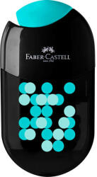 Faber-Castell Faber Castell tartályos hegyező - ovális -kétlyukú - fekete/türkiz pöttyös (JS-183535TURKIZ)