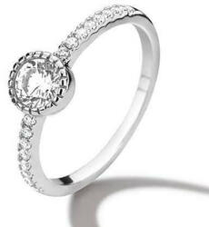 Victoria ezüst színű fehér köves gyűrű one stone (VBKSZ12356)