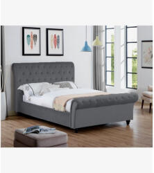 Pat Silver 160x200 cm Tapitat Catifea Gri Somiera Inclusa (C110-9252)