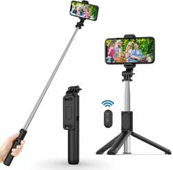 Techsuit Selfie Stick Bluetooth - Techsuit Remote and Tripod Mount (Q01) - Black (KF237304)