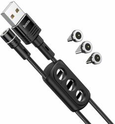 hoco. Cablu de Incarcare USB-A la Lightning, Type-C, Micro-USB 20W, 2.4A, 1.2m - Hoco Sunway (U98) - Black (KF239361) - Technodepo