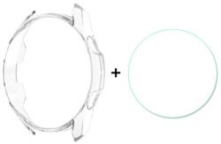 ENKAY Samsung Galaxy Watch 3 45mm (SM-R840) műanyag keret (bumper, ütésálló + kijelzővédő üveg) átlátszó (GP-101722)