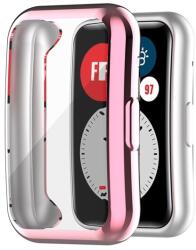 gigapack Huawei Watch Fit szilikon keret (bumper, ütésálló, fémhatás) rózsaszín (GP-103783)