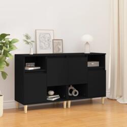 vidaXL Servante, 2 buc, negru, 60x35x70 cm, lemn prelucrat (3185720) Comoda
