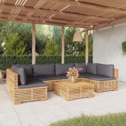vidaXL Set mobilier grădină cu perne, 7 piese, lemn masiv de tec (3100894) - vidaxl
