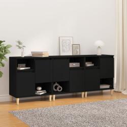 vidaXL Servante, 3 buc, negru, 60x35x70 cm, lemn prelucrat (3185736) Comoda
