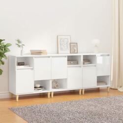 vidaXL Servante, 3 buc, alb extralucios, 60x35x70 cm, lemn prelucrat (3185737) Comoda
