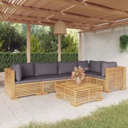 vidaXL Set mobilier grădină cu perne, 6 piese, lemn masiv de tec (3100900) - vidaxl