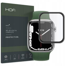 HOFI Folie Protectie HOFI PRO+ pentru Apple Watch Series 7 45mm, Sticla Securizata, Neagra HOFI161BLK (HOFI161BLK) - vexio