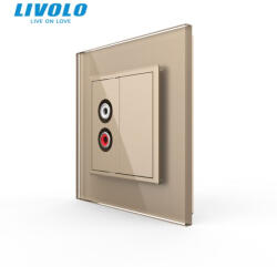 LIVOLO Priza simpla Audio RCA cu panou sticla crystal Livolo (VL-FCAU-1AP-P7E)