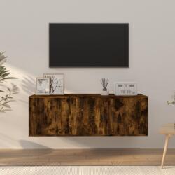 vidaXL 2 részes füstös tölgyszínű szerelt fa TV-szekrényszett (3188411)