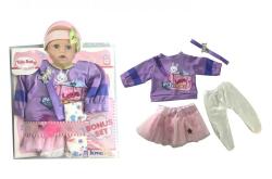 MAC TOYS - Lila szoknyás póló 40-43 cm-es babához