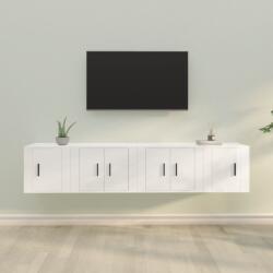 vidaXL 4 részes magasfényű fehér szerelt fa TV-szekrényszett (3188432)